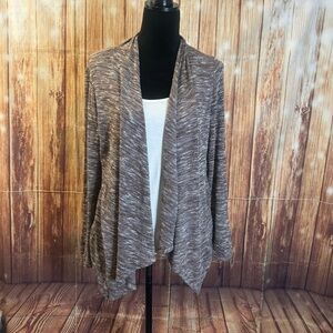 Naif Women Brown Lightweight Long Sleeve Open Front Cardigan Sweater Size Large